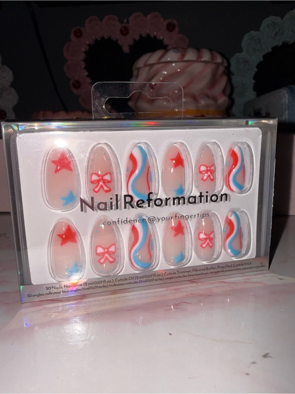 Nail Reformation Red & Blue Wave Fourth of July Themed Press-On Nails - Women - Picture 5 of 5
